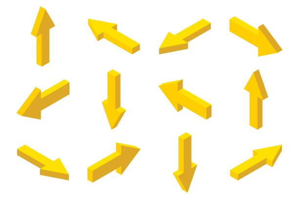 等距箭头设置矢量插图孤立在白色背景图片下载