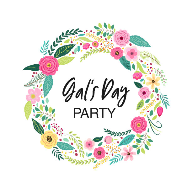 可爱的女性卡片与手画的鲜花，为女孩朋友庆祝情人节图片下载