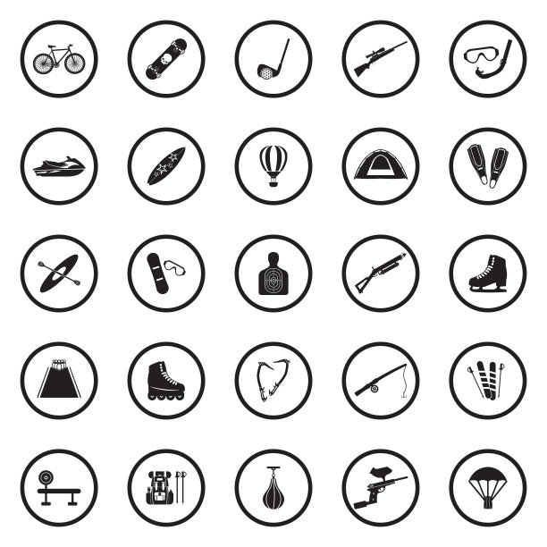 娱乐图标。圆形的黑色平面设计。矢量插图。图片下载