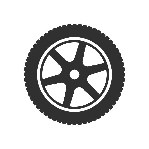 汽车轮胎图标形状剪影。卡车轮辋服务标志标志标志。矢量插图形象。孤立在白色背景上。交通运输图形模板。图片下载