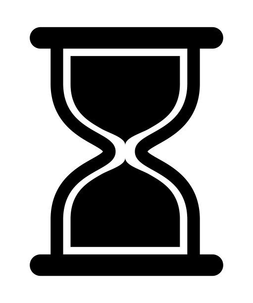 沙漏图标矢量设计孤立在白色背景。平时间标志图片下载