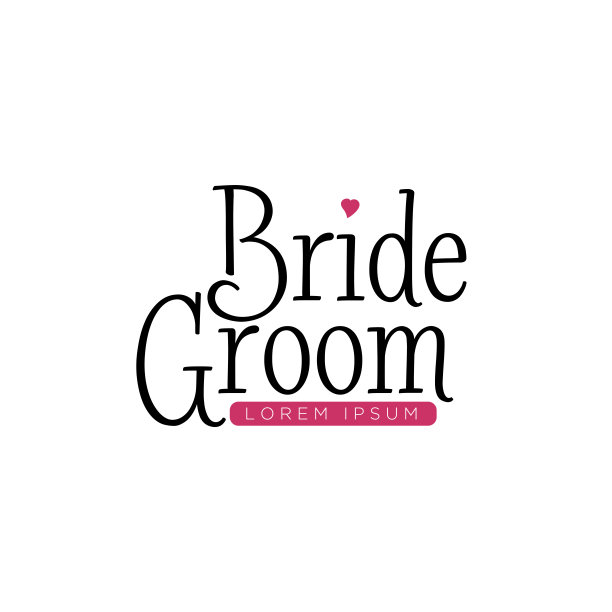 婚礼组织者的标志设计与粉色图片下载