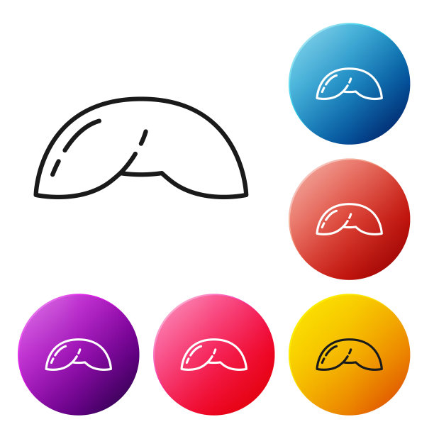 黑色线中国幸运饼干图标孤立在白色背景。亚洲的传统。设置彩色圆形按钮图标。矢量图图片下载