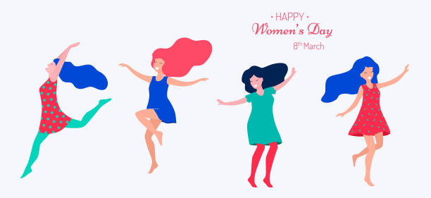 妇女节快乐矢量插图。图片下载