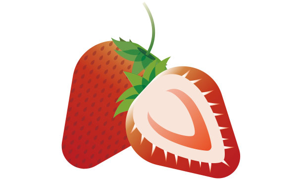 一个简单可爱的草莓的插图图片下载