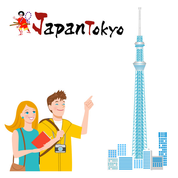 外国人在东京观光图片下载