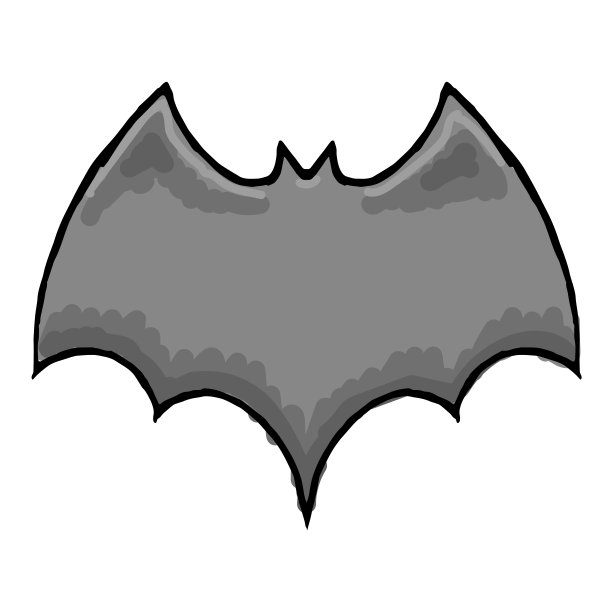 创意蝙蝠标志插图。单色概念孤立在白色上。图片下载