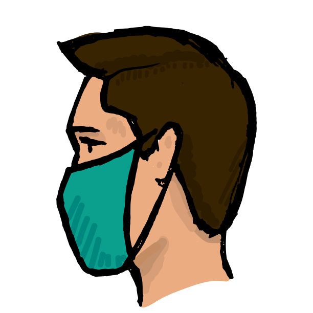 彩色手绘人形面具。图片下载