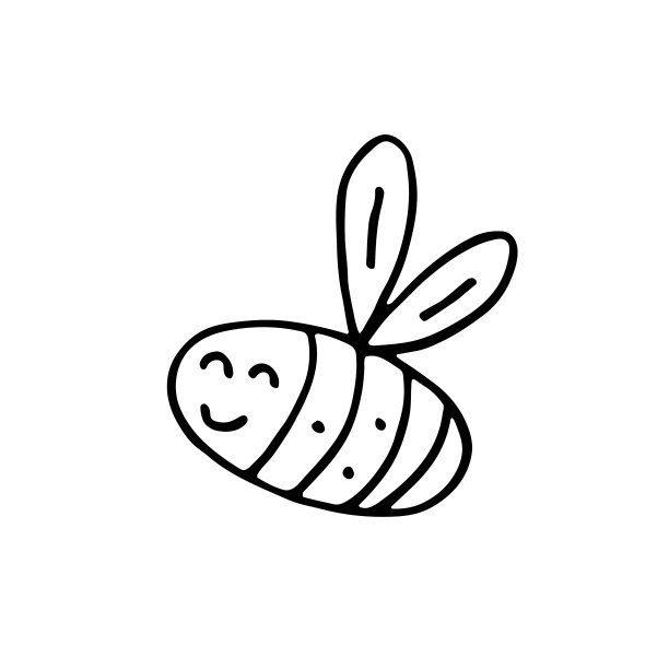 蜜蜂，昆虫可爱的手绘涂鸦矢量插图图片下载