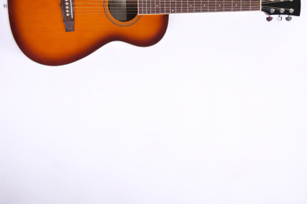 红木琴颈和光滑的红木指板的小吉他图片下载