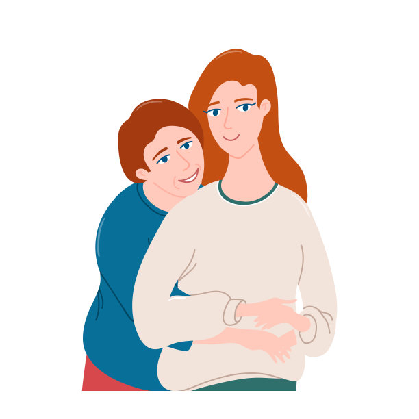 半长肖像年长的妈妈拥抱她美丽的成年女儿，感到幸福，母亲和女儿的爱，平面矢量插图在白色的背景。妈妈拥抱着已经成年的女儿，两人都笑了图片下载