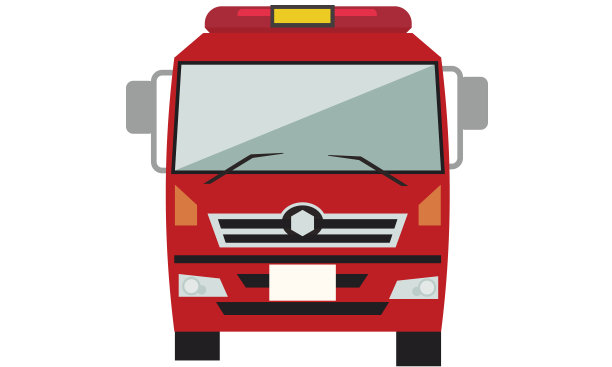 可爱简单的消防车插图图片下载