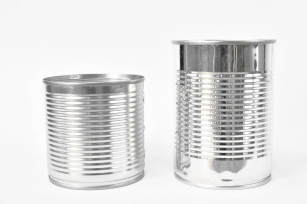 白色背景上的罐头食品图片下载