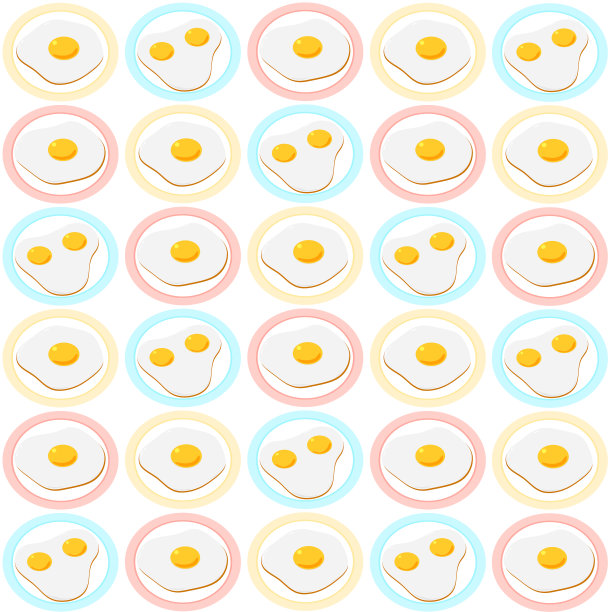 煎蛋和板无缝图案图片下载