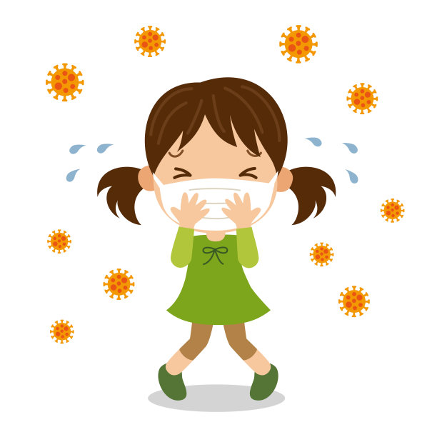 年轻女孩戴外科口罩以保护新型冠状病毒图片下载