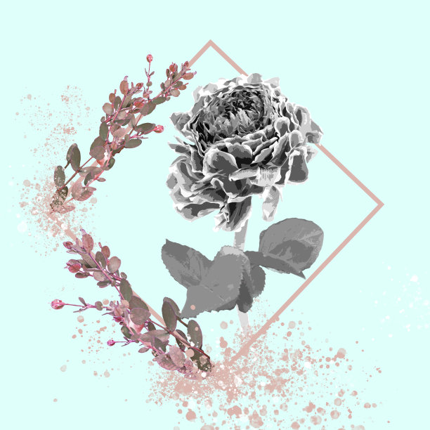 花卉水彩插图的幻想花在美丽的颜色图片下载