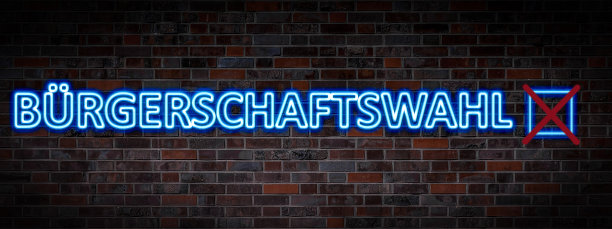 用德文写着“议会选举”的霓虹灯图片下载