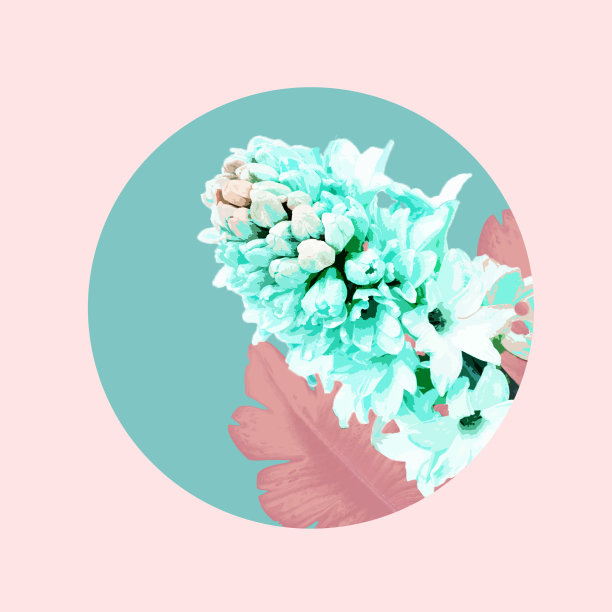 花卉水彩插图的幻想花在美丽的颜色图片下载