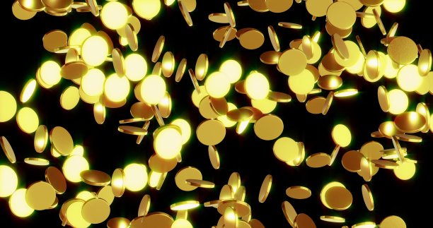 金色的硬币。商业和金融概念背景。三维渲染图片下载