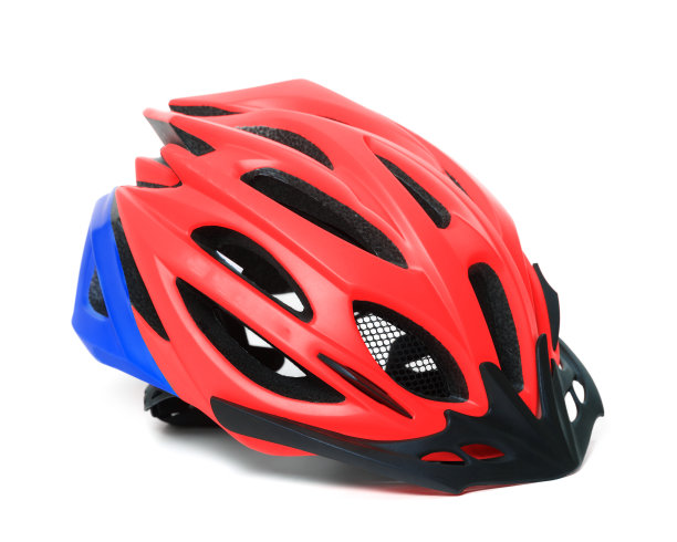 自行车头盔上的白色背景图片下载