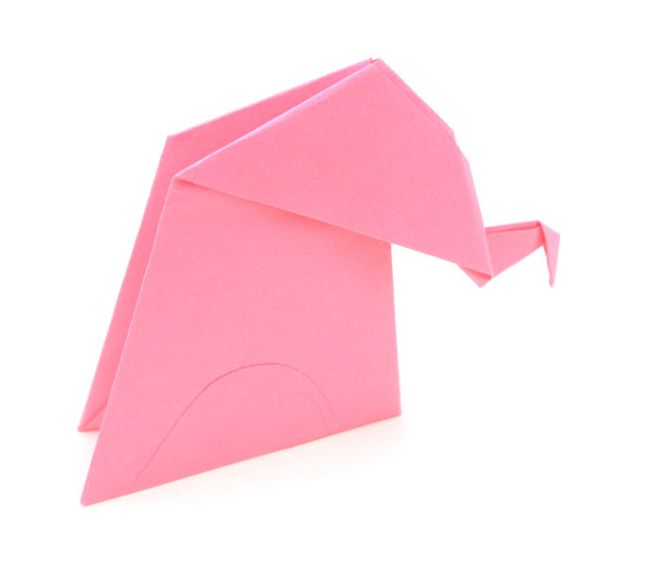 折纸粉色大象动物图片下载