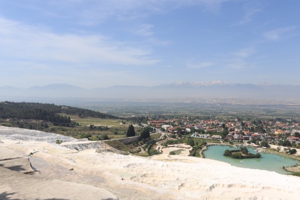 从pamukkale俯瞰土耳其村庄图片下载