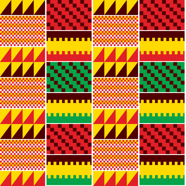 肯特几何矢量无缝图案，非洲部落恩文托玛布风格设计完美的织物和纺织品图片下载