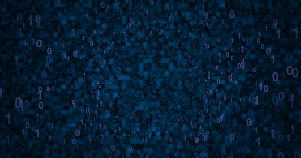 霓虹数字二进制背景为网络、大数据、数据中心、数字事件。三维演示图片下载