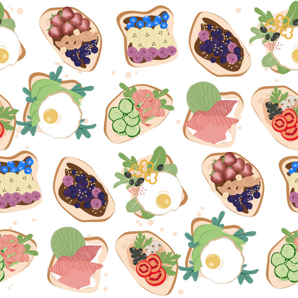 无缝模式的健康吐司图片下载