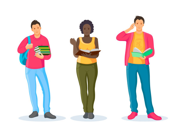 一群人一起学习在书店看书图片下载