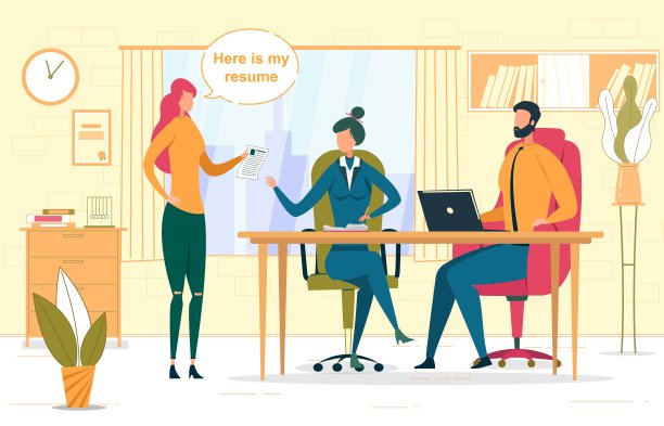 工作面试，招聘矢量插图素材图片