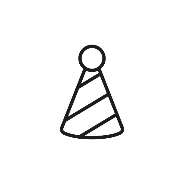 简约派对帽线条图标图片下载