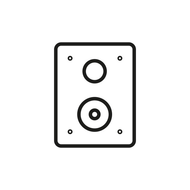 简单的扬声器线路图标。图片下载