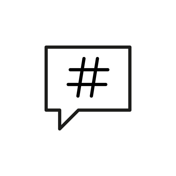 简单的hashtag线条图标图片下载