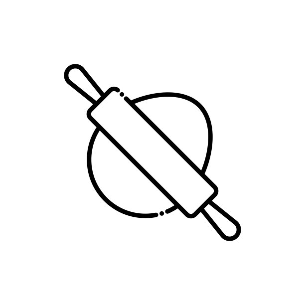 面团滚轮矢量图标线条风格插图EPS文件10图片下载