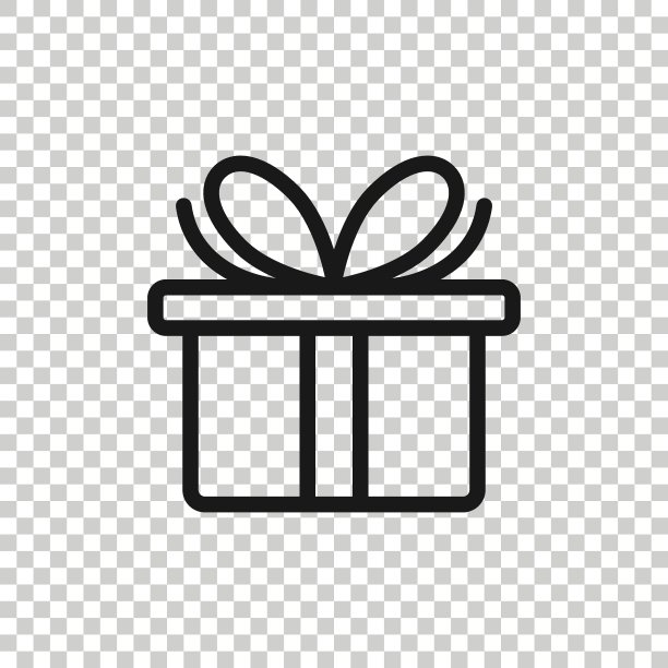 礼盒图标在平面风格。目前包装矢量插图上的白色孤立背景。惊喜的业务概念。图片下载