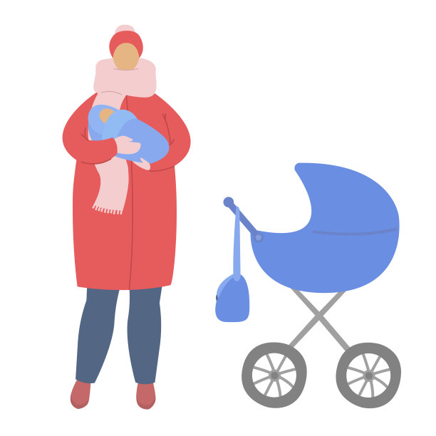 年轻的妈妈抱着孩子散步，妈妈把孩子抱在怀里图片下载