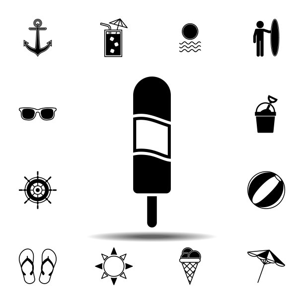 冰淇淋图标。简单的图形矢量元素的夏季图标设置为用户界面和用户体验，网站或移动应用程序图片下载