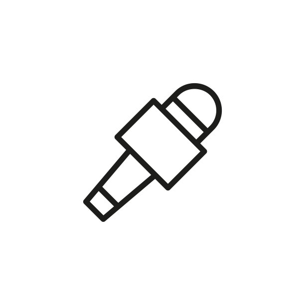 简约麦克风线条图标图片下载