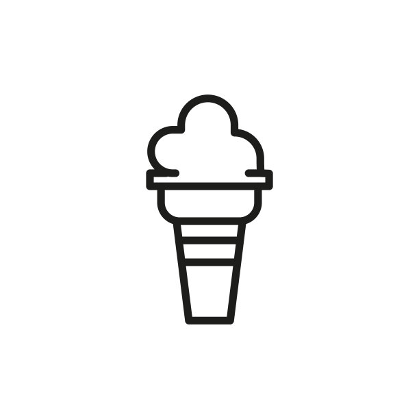 简单的冰淇淋线图标。图片下载