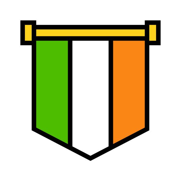 爱尔兰国旗图标，圣帕特里克节相关矢量图片下载