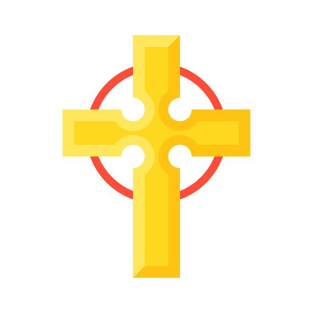 凯尔特十字图标，圣帕特里克节相关的矢量图片下载