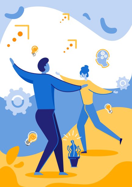 产生新想法的办公室职员、经理图片下载