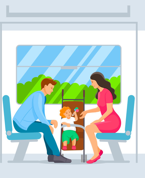 人们坐在地铁里运输地铁向量图片下载