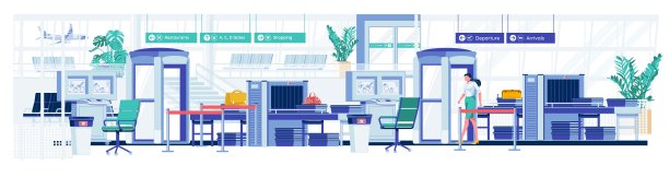 行李及旅客海关检查区。图片下载