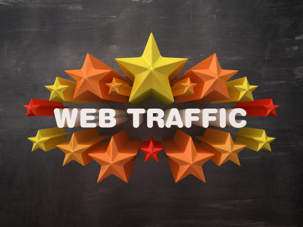 彩色星星与WEB交通短语在黑板背景- 3D渲染图片下载