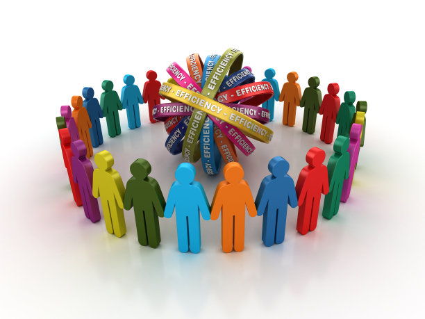 图形团队与效率缎带- 3D渲染图片下载