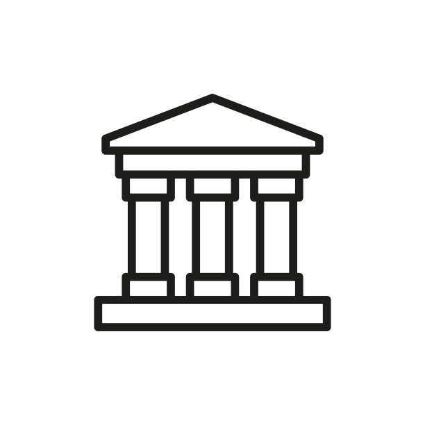 简单的银行线图标。图片下载