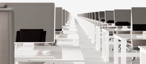 现代教室室内设计理念。无限排计算机3d渲染图片下载
