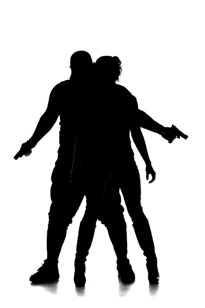 性感的女性和男性剪影图片下载